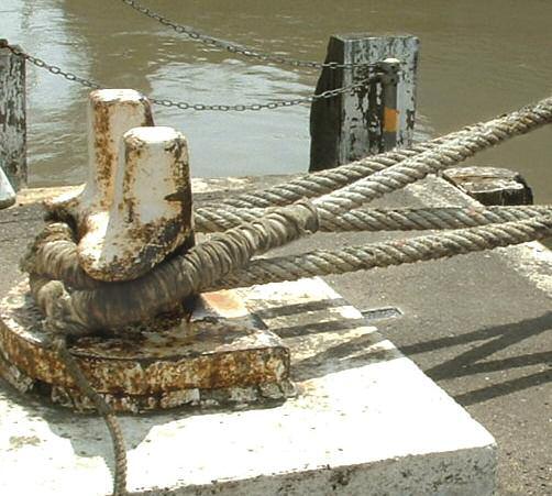 All mooring lines on a bollard should be dipped to facilitate prompt and easy release. Lines should only be "dipped" when slack, and when the weight of the line is held by another person or stopper.