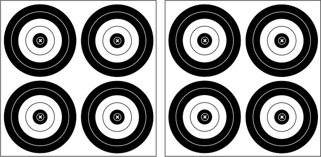 21.1 Targets 21.1.1 Faces shall not be placed over other larger faces, nor shall there be any artificial marks on the butt or in the foreground that could be used as points of aim. 21.1.2 All butts must be positioned square to the centre of the shooting lane.
