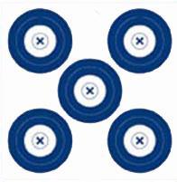 c. The Tournament Director may allow the archer to use the Indoor 5-spot target which will contain five 16 cm targets on a white or screened blue surface. A single target will consist of: i.