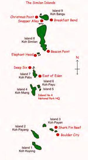 Dive sites The Similan Islands The Similan Islands are commonly rated as one of the top 10 dive destinations in the world.