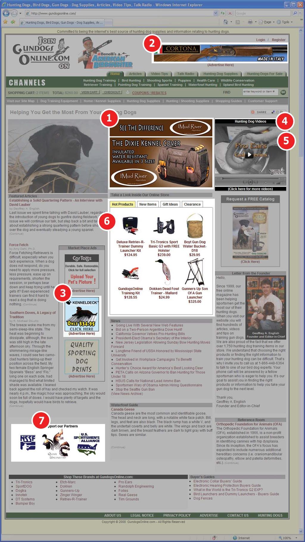 Ad Placement (Home Page) (Perfect placement for every style and budget) 1. Drop Down Ads Display your ad on the GundogsOnline.com home page and on other selected pages.