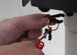 Locate the kill switch and attach the two lanyards as