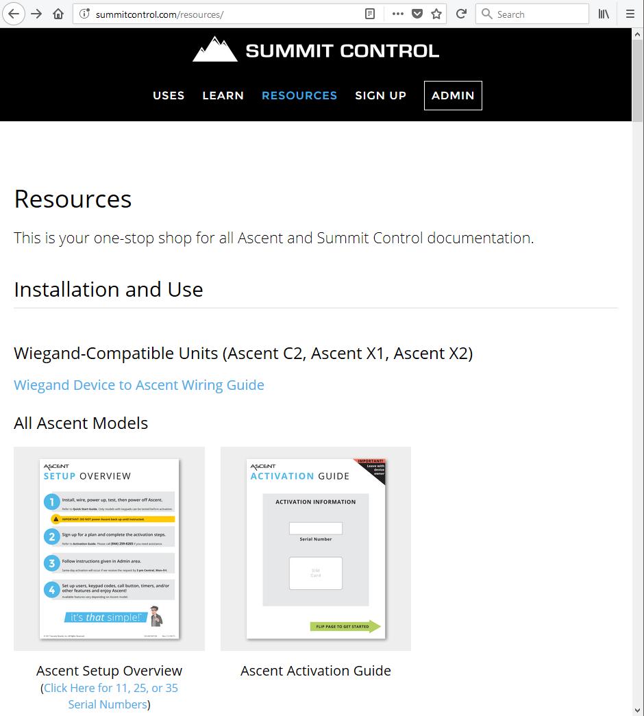 Up-to-Date Ascent Resources Go to summitcontrol.com/resources Go to the Resources page.