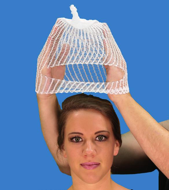HEAD Full Cap Use size 5 or 5½. Start with a 10 or 12 piece of Stretch Net.