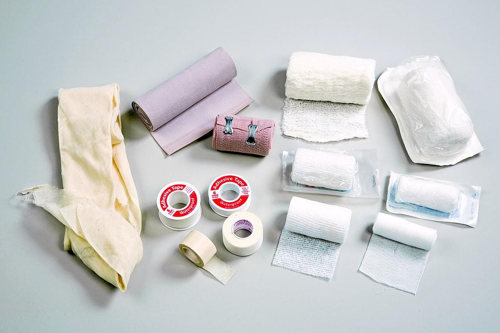 Types of Bandages Adhesive compresses Adhesive tape rolls