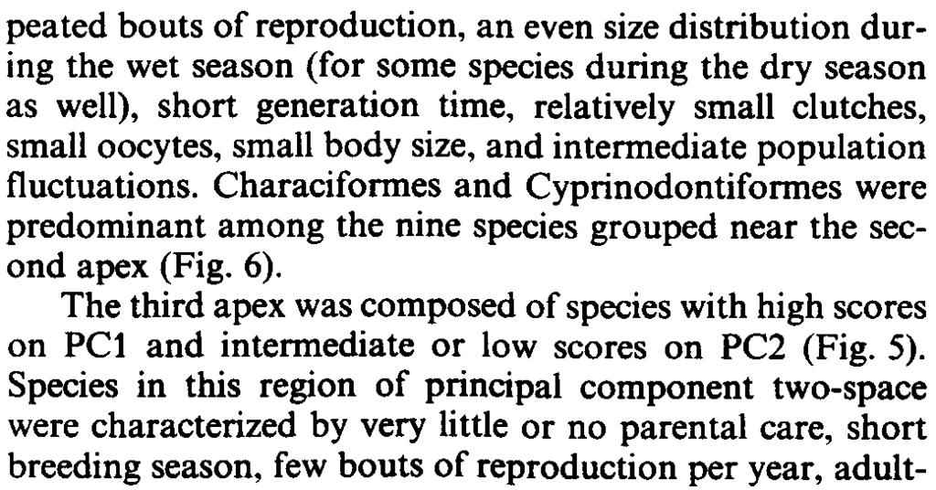 Seveneen characiform and siluriform fishes were apex o a seasonal reproducive sraegy Characiforms;. Siluriforms;.