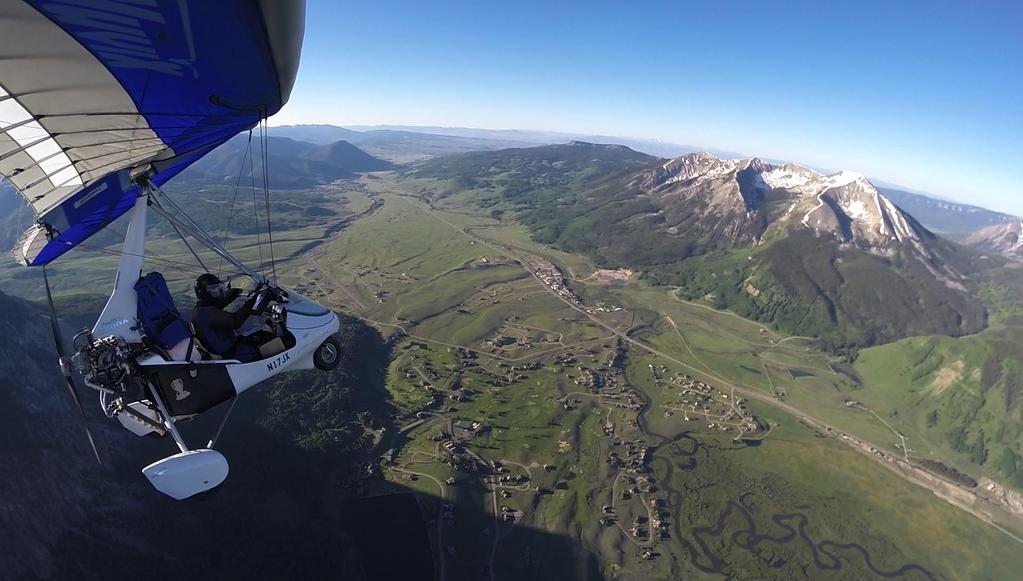 I entered the Crested Butte Valley flying over the flat-top mesa, near the center of the picture above.
