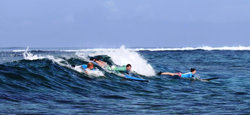 SURFING Our school has everything you need to learning surfing in Mauritius: The new equipment Two boats that carry out maintenance and transfer to the spot 2.