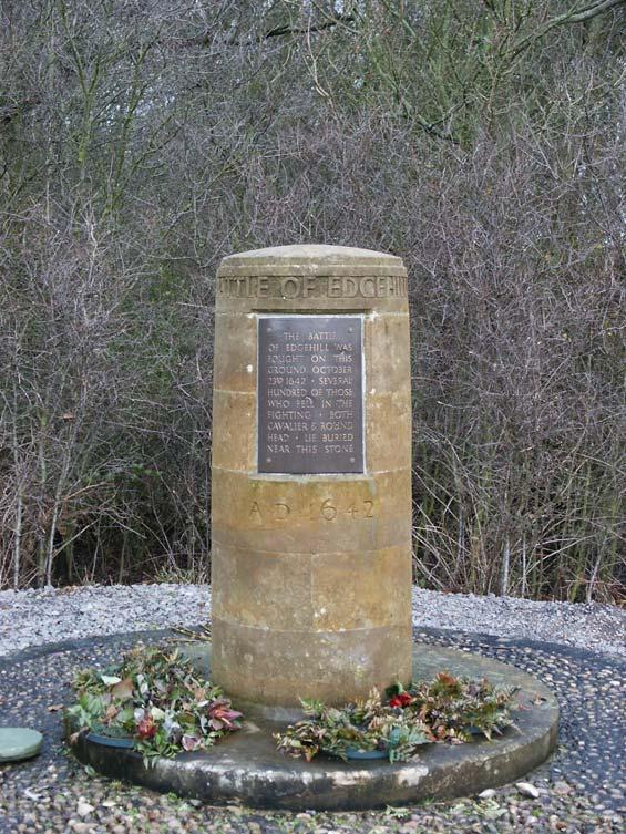 Fig 2: The monument beside Graveyard Coppice, now within the compound of the MOD s Edgehill depot, lies close to the site of a mass grave, according to Burne.