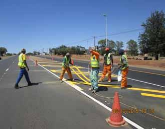 installation of road studs Specialty marking application Specialty