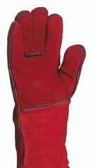 Cuff : Cowhide COST: 95 MUR + VAT CA615K: WELDERS NAME:Heat-resistant leather hide welder s glove / kevlar sewn Size: 10 Colour: Red 5-finger welder s glove, heat-resistant top quality leather hide.