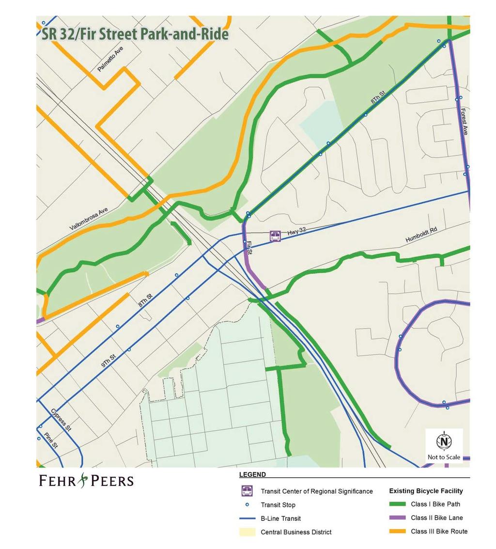TRANSIT & NON-MOTORIZED PLAN DRAFT FINAL REPORT Butte County Association of Governments Figure 4-11 State Route 32 and Fir Street Park & Ride Chico Paradise Transit Center The Paradise transit center