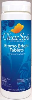 Bromo Bright Tablets Provides a source of active bromine ideal for continuous disinfecting of your spa. Tablets are designed to dissolve slowly in spa feeders.