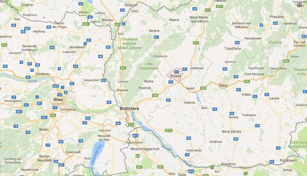 Location city of Trnava (only 40 km