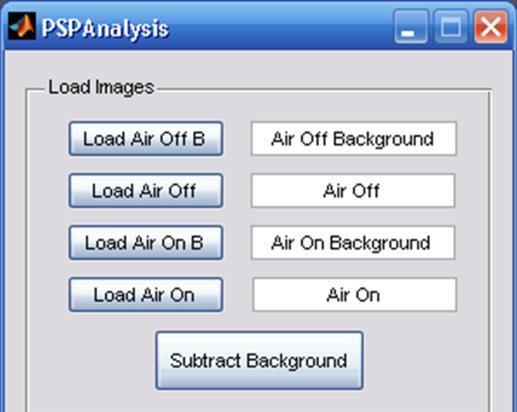 Appendix The MATLAB GUI PSP processing interface, created by the researcher, opens with the left window in figure A1.