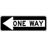 One-Way Sign Description: Directional movement sign.