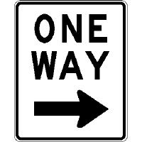 When used as a traffic calming measure, the intent of a One-Way sign is to prevent through traffic from short-cutting along a street.