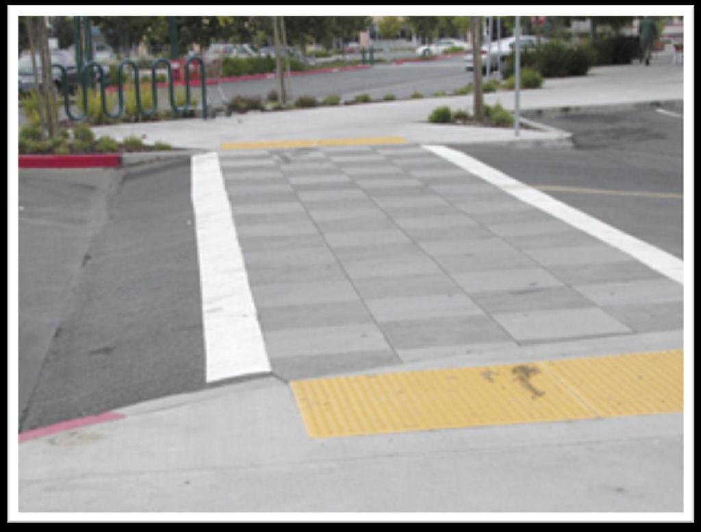 15 Raised Crosswalk Advantages Pedestrian and bicycle friendly May reduce motor traffic speeds May be decorative for additional investment Disadvantages May increase pollution due to stopping and