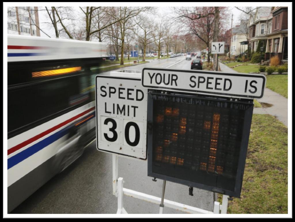 8 Speed Monitoring and Enforcement Advantages Increase driver awareness of speeding Drivers may alter behavior without physically altering roadway Disadvantages The effect may diminish over time as
