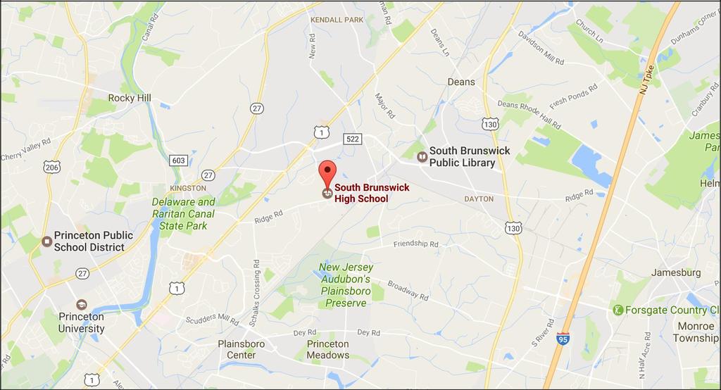 Directions South Brunswick High School 750 Ridge Road Monmouth Junction, N.J. 08852 Route 1 North To Stouts Lane/Promenade Blvd.