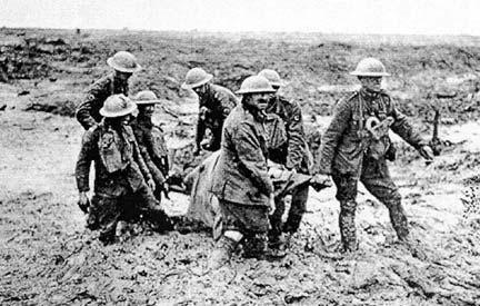 Stretcher bearers at Passchendaele. It is easy to see why this became known as "The Battle in the Mud". It wasn't just the trench floors that were reduced to a bog.