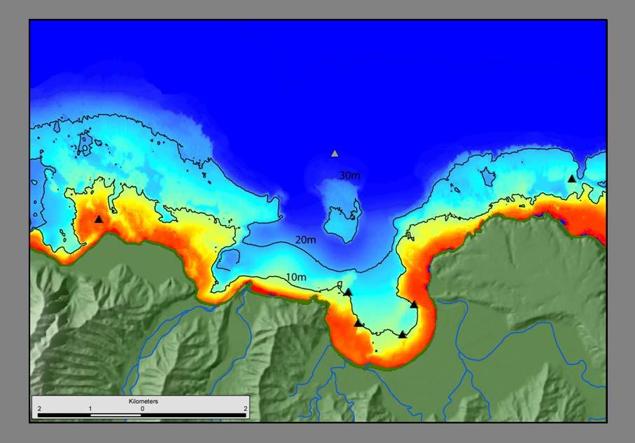 Study Location Overview: K w = 0.05m King s Reef TIDE1 TIDE2 K w = 0.