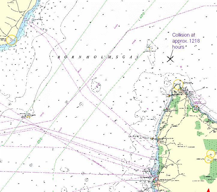 3. The Casualty Type of casualty: Location of casualty: Collision and total loss of FU SHAN HAI North of Bornholm in the Baltic Sea Approx. position: 55 21.0 N - 014 44.