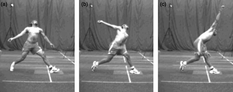 These electronic reports contained data and annotations regarding each bowler s shoulder alignment, lower trunk angles, and, back and front knee angles and during the delivery stride.