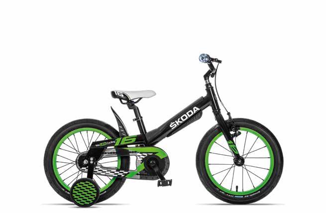 The ŠKODA Kid 16 bicycle is intended for little cyclists to make their fi st rides behind these