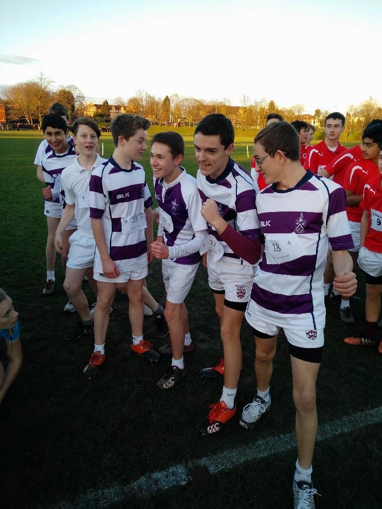 The Junior House Cross Country Team consisting of Henry Marshall,