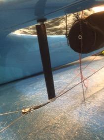under the trampoline) (5) Then lash the port end through the pull on the port side and tighten up