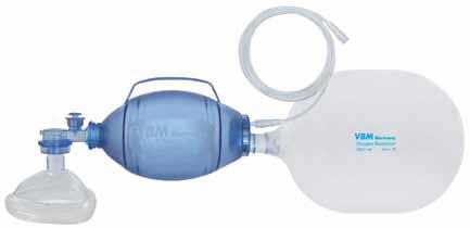 Resuscitation Bags PVC Resuscitation Bags Order information for single use PVC Resuscitator Set consisting of: - PVC-Resuscitation Bag (40 cmh 2 O pressure relief) - Face Mask - Reservoir Bag - O 2