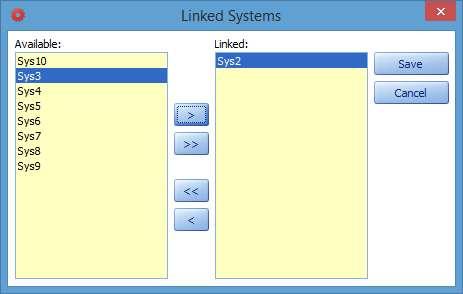 To enable the linking of systems, you need to tick the Link limits checkbox. This enables the associated Links button.