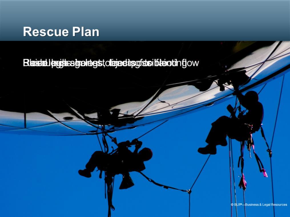 A rescue plan is another important part of fall protection. The purpose of the rescue plan is to safely, in the shortest time possible, rescue a worker who has fallen.