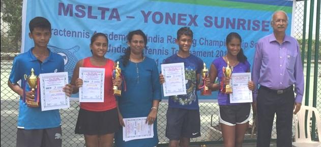 Girls Finals: Ira Shah bt Sanika Karan Bhogade 5-3, 4-1 MSLTA YONEX SUNRISE Practennis Academy All India Ranking Championship Series (7) Under 14 Tennis Tournament 2016 MSLTA YONEX SUNRISE Practennis