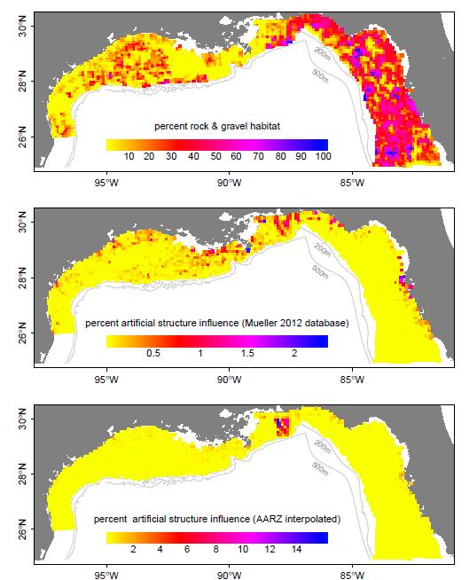 Domains of inference Longline and randomized handline: everywhere but natural reefs, platforms and known artificial structures Targeted handline: natural reefs, platforms, or