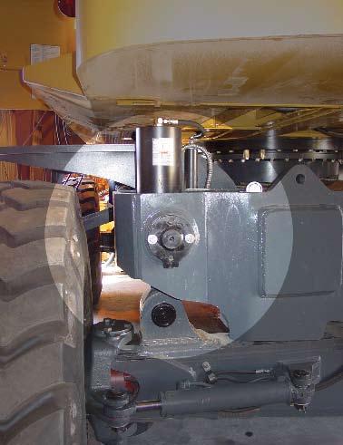often handled by large springs, which can be difficult to fit within the track widths. The single unit cylinder/accumulator combination would be a perfect fit.