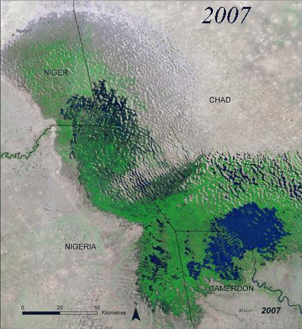 Lake Chad arrows indicate