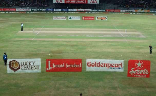 Painted Mid Pitch Logos Sri Lanka Vs Pakistan Cricket Series,
