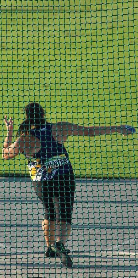 at the Sydney Grand Prix Saturday 17 March. Nearly at her record-breaking best, Kelly threw 42.42m to take sixth place.