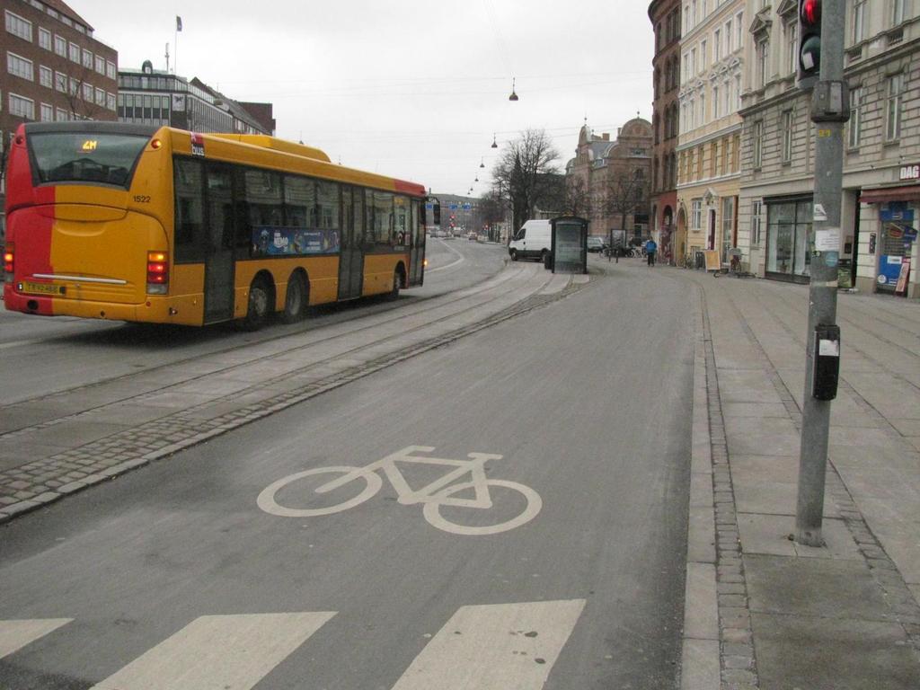 Cycle track on high volume street is wide