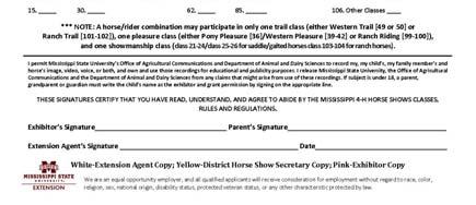 DISTRICT HORSE SHOW ENTRY FORM 1) Order Form F 1144 2) One entry form needed per