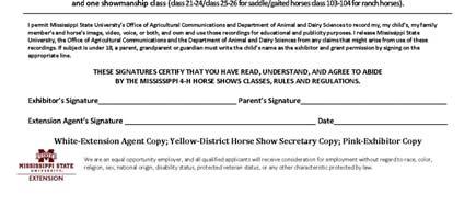 Show Secretary STATE ONLY HORSE SHOW ENTRY FORM 1) Order Form F 1143 2) One entry
