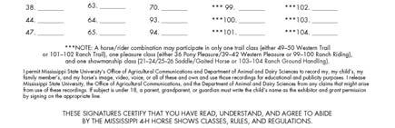 STATE ONLY HORSE SHOW ENTRY FORM 1) Order Form F 1143 2) One entry form needed per horse 3) Copy of grade form or registration certificate must