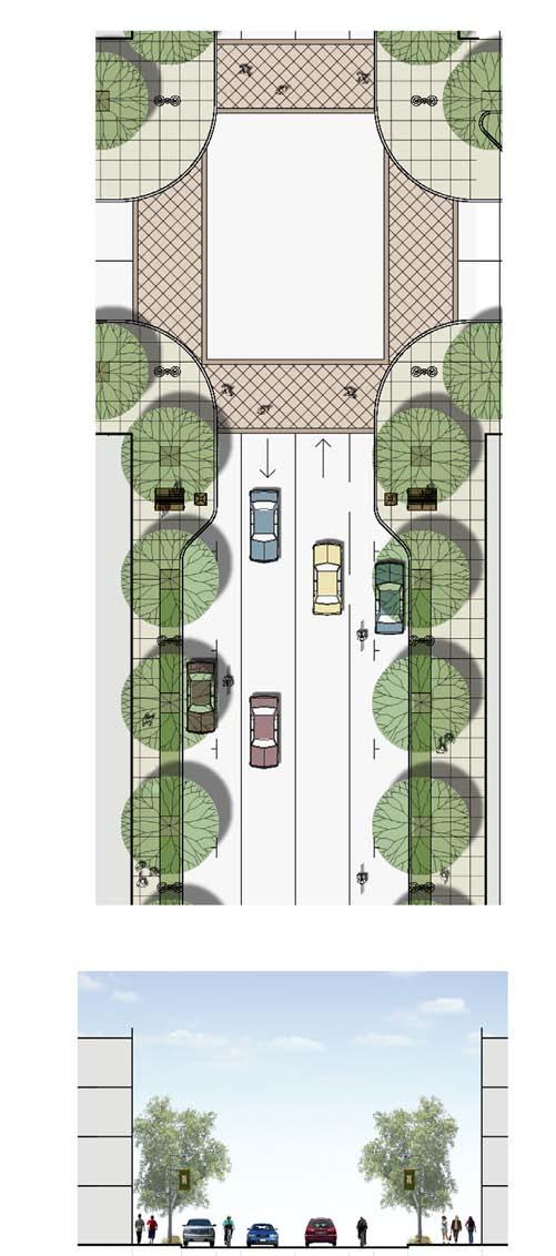 Promenade entry parks and plazas. Additionally, bicycle lanes will be striped the length of the street, providing a dedicated east-west bicycle route through the District. Corridor Type:.