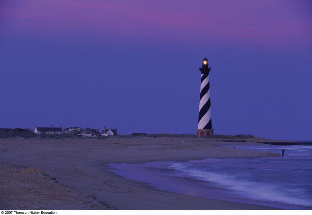 The Story of the Cape Hatteras Lighthouse: Outer Banks of North Carolina When completed in 1870, the Cape Hatteras lighthouse was located a safe 1,500 feet from the ocean.
