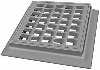 For a complete listing of FREE OPEN AREAS and PERIMETERS of all grates, refer to pages 306-311. R-3589-LL4 3-Flange Gutter Inlet Frame, Grate R-3589-LL4 L 1.5 7.