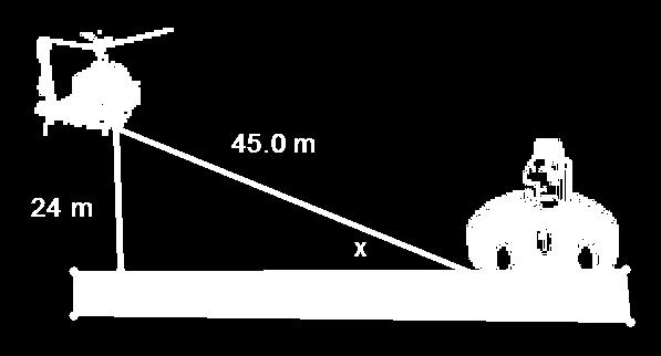 At a certain time, the distance between the helicopter and a car on the road is 45.0 m. Calculate the angle of elevation of the helicopter from the car. (32.2 o ) 6. From the top of a building 21.