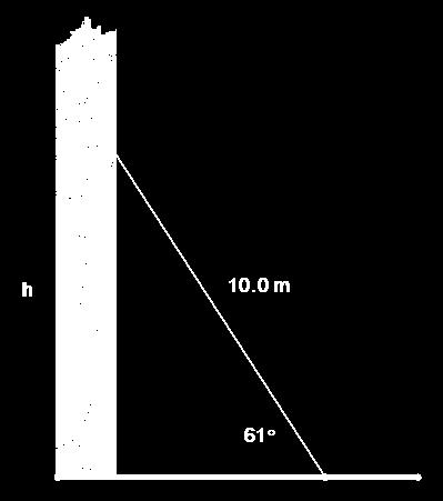 3. A ramp has an angle of inclination of 20. It has a vertical height of 1.8m. What is the length, L meters, of the ramp? (5.3 m) 4.