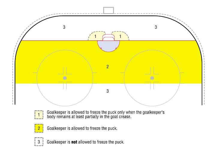 - FALLING ON THE BALL BY A GOALKEEPER 1. A player is permitted to stop, bat or push the ball along the rink with his hands.